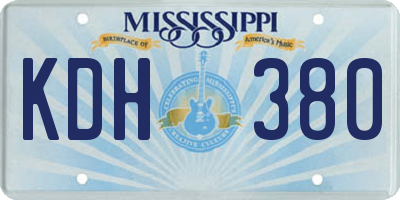 MS license plate KDH380