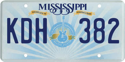 MS license plate KDH382