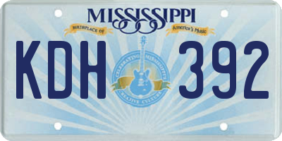 MS license plate KDH392