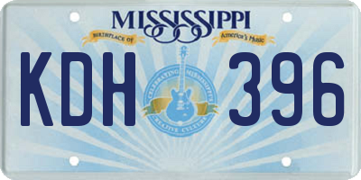 MS license plate KDH396