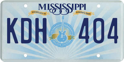 MS license plate KDH404