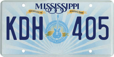MS license plate KDH405