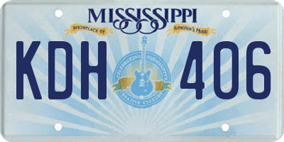 MS license plate KDH406