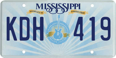 MS license plate KDH419