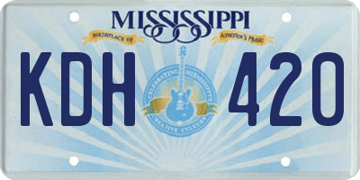 MS license plate KDH420