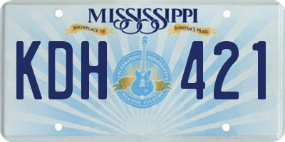 MS license plate KDH421