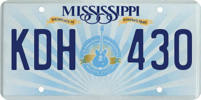 MS license plate KDH430