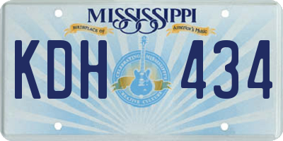 MS license plate KDH434