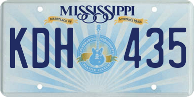 MS license plate KDH435