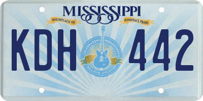 MS license plate KDH442