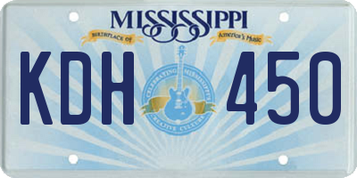 MS license plate KDH450