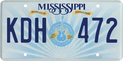 MS license plate KDH472
