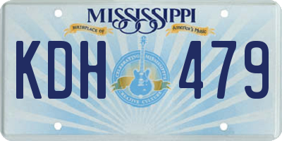 MS license plate KDH479
