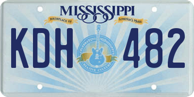 MS license plate KDH482