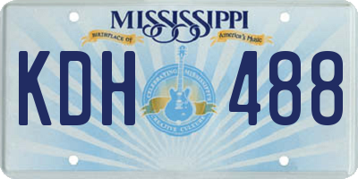MS license plate KDH488