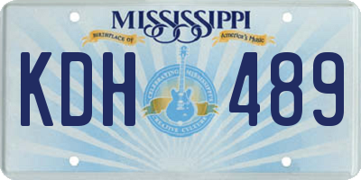 MS license plate KDH489