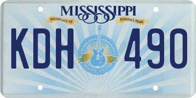 MS license plate KDH490