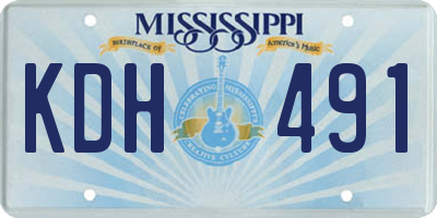 MS license plate KDH491