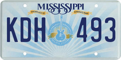 MS license plate KDH493