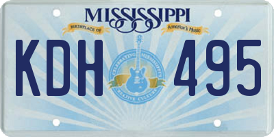 MS license plate KDH495