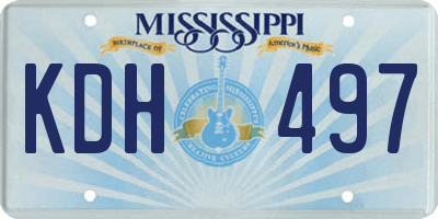 MS license plate KDH497