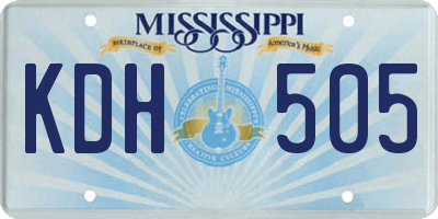 MS license plate KDH505