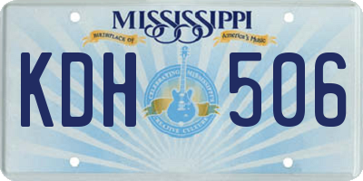 MS license plate KDH506