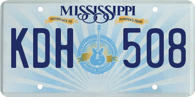 MS license plate KDH508