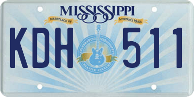 MS license plate KDH511