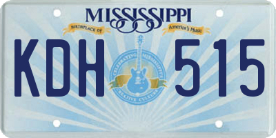 MS license plate KDH515