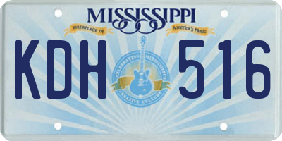 MS license plate KDH516