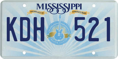 MS license plate KDH521