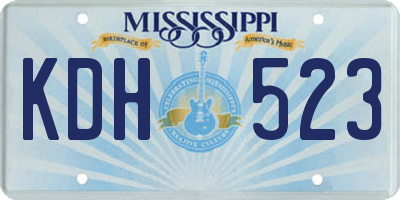 MS license plate KDH523