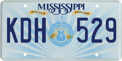 MS license plate KDH529