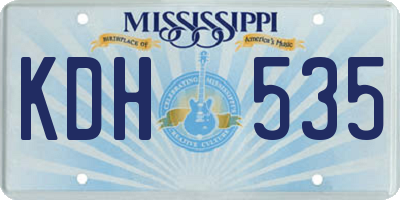 MS license plate KDH535