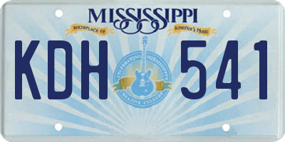 MS license plate KDH541