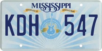 MS license plate KDH547
