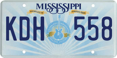 MS license plate KDH558