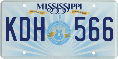MS license plate KDH566