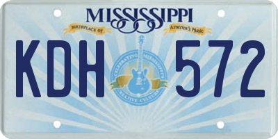 MS license plate KDH572