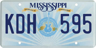 MS license plate KDH595