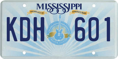 MS license plate KDH601