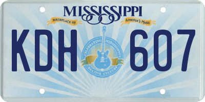 MS license plate KDH607