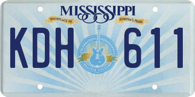 MS license plate KDH611