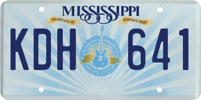 MS license plate KDH641