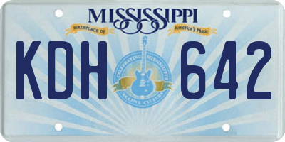 MS license plate KDH642