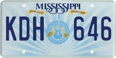 MS license plate KDH646