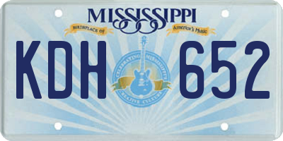 MS license plate KDH652