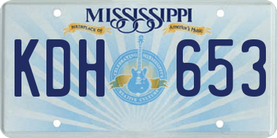 MS license plate KDH653