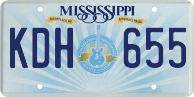 MS license plate KDH655